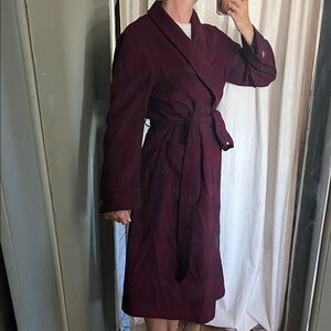 Elegant Vintage Wool Pendleton Burgundy Mens Plaid Robe